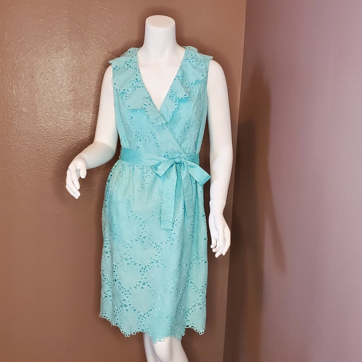 donna morgan blue eyelet dress Donna Dress in Blue | Knee-Length