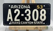 1953 Arizona Wheaties Cereal Mini Bicycle License Plate Metal 5 x 2