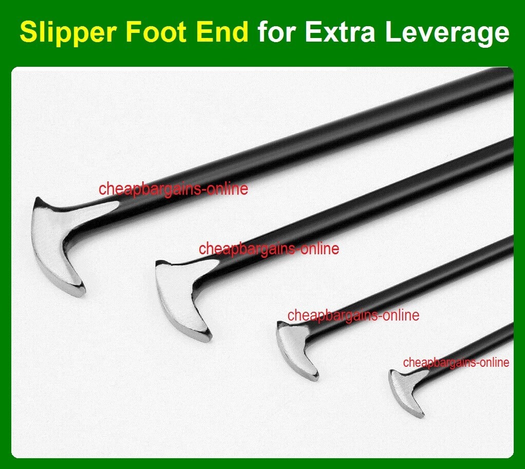 4pc PRY BAR SET WRECKING BAR SET PINCH BARS ROLLED HEEL HARD SOLID