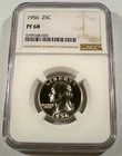 1956 25c NGC PF68 PROOF WASHINGTON QUARTER SILVER PF 68