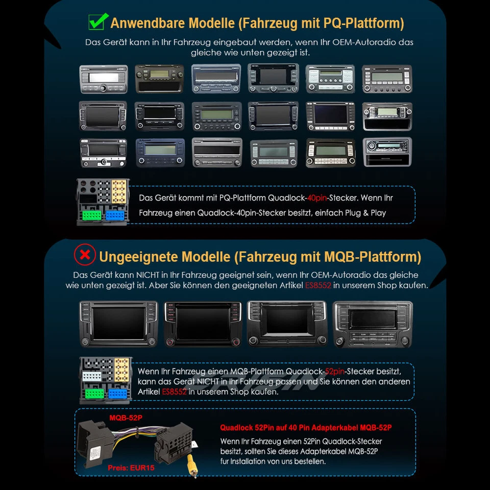Android 14 Navi Autoradio Für VW Passat B6 Golf 5/6 Tiguan Sharan Polo T5 Skoda - Bild 4 von 4