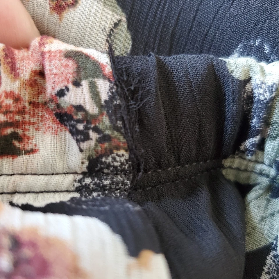 Falda Bobeau Negra Floral Forrada Cintura Elástica Mujer Talla XL Transparente Larga Foto 4 de 4