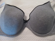 NURSING BRA, GRAY T-SHIRT FABRIC W/LIGHTLY PADDED CUPS, EASY-OPEN STRAP CLASPS