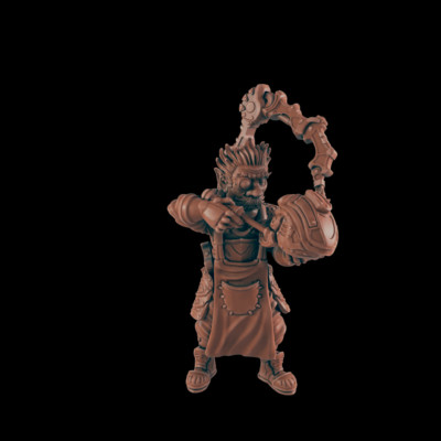 Gnome Inventor - Bolts and Brimstone - Minis - EC3D - Steampunk - SciFi RPG