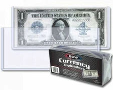 25 RIGID CURRENCY Topload Holder Regular Bill Bank Note Display BCW Thick Case