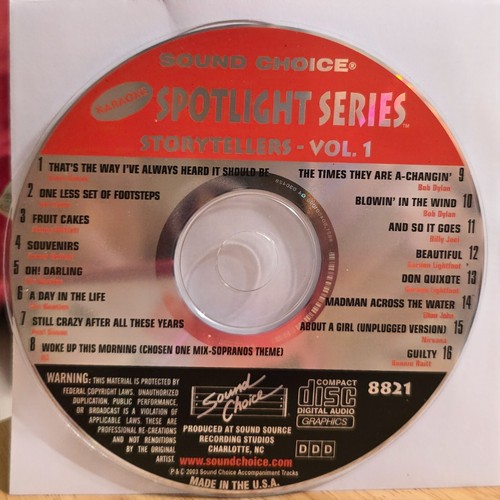 SC8821 STORYTELLERS   SOUND CHOICE KARAOKE CDGS LOT  CHAR