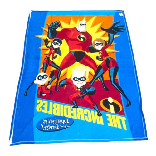 The Incredibles 2 Fleece Blanket 60"x50" Disney Store Pixar Superheroes Blue NEW - Picture 8 of 9