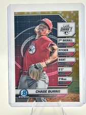 2024 Bowman Draft CHASE BURNS Draft Night Gold Refractor 38/50 