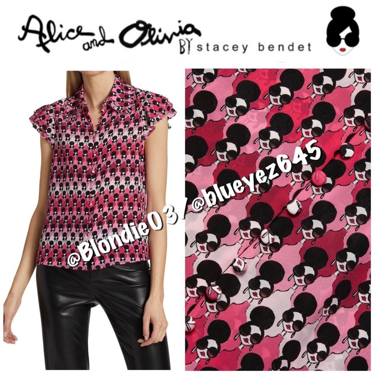 Alice Olivia Martel Silk Blouse S