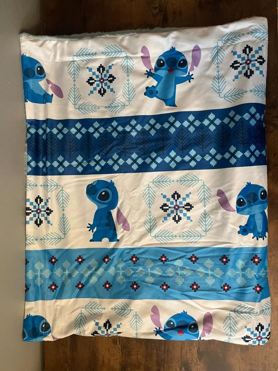 Disney Cute Stitch Super Soft Sherpa Throw Blanket Couverture