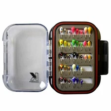 Ice Fishing Jig Kit (36 Tungsten Jigs) with Waterproof Jig Box, Panfish Ice Jigs