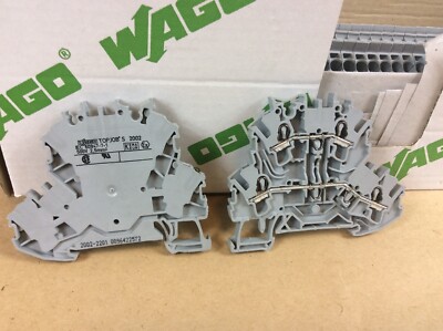 LOT OF (2)  WAGO GRAY TERMINAL BLOCKS 2002-2201    NEW