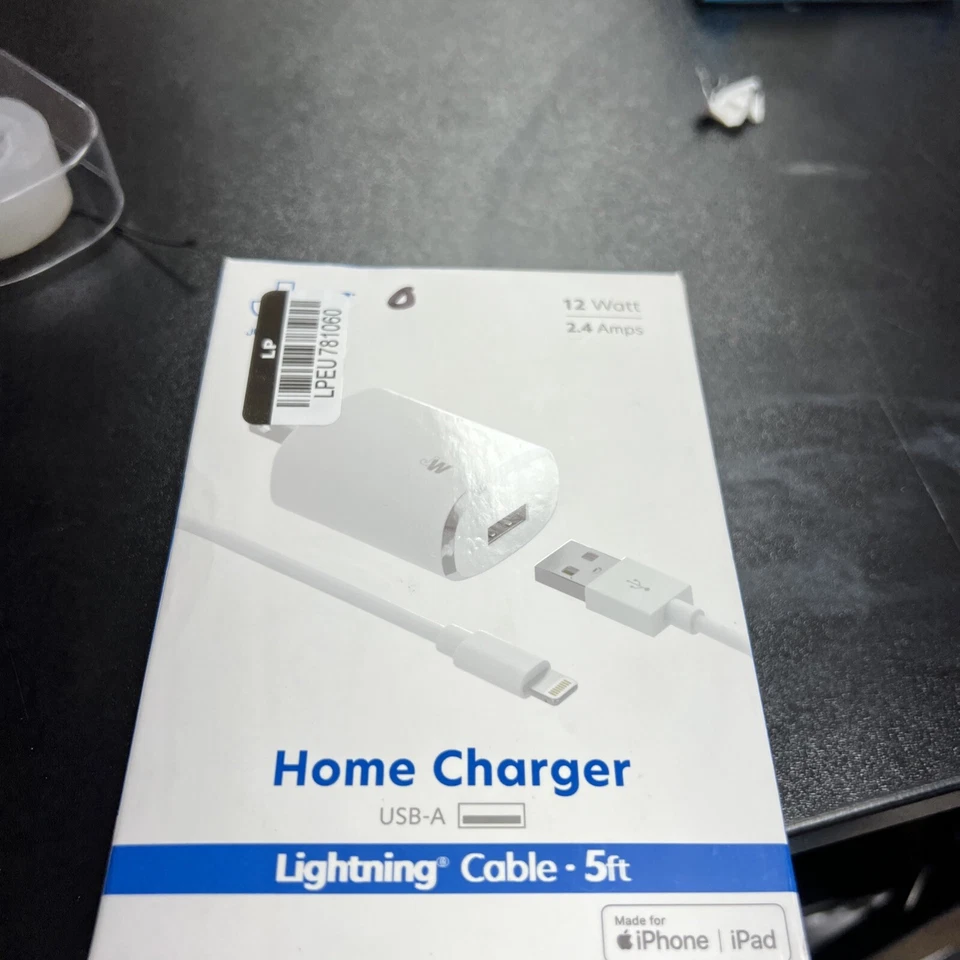 Cargador de pared Just Wireless de 12 W con cable USB a iPhone de 5 pies - USADO Foto 3 de 3