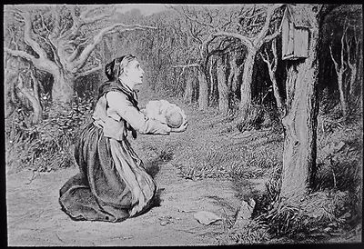 Glas Magische Laterne Dia DER SCHREIN IM WALD UM 1900 KUNST MIT Q ORCHARDSON
