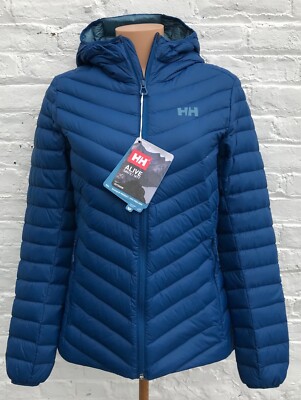 Womens Helly Hansen Verglas Hooded Down BLUE Jacket $300, Size: L