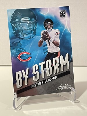 Justin Fields 2021 Panini Absolute Football By Storm #BST-8 Rookie Chicago Bears