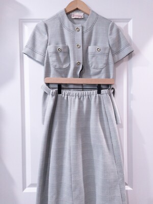 Vintage 60's Kay Windsor Piece Shirt And Skirt Outfit Size Small