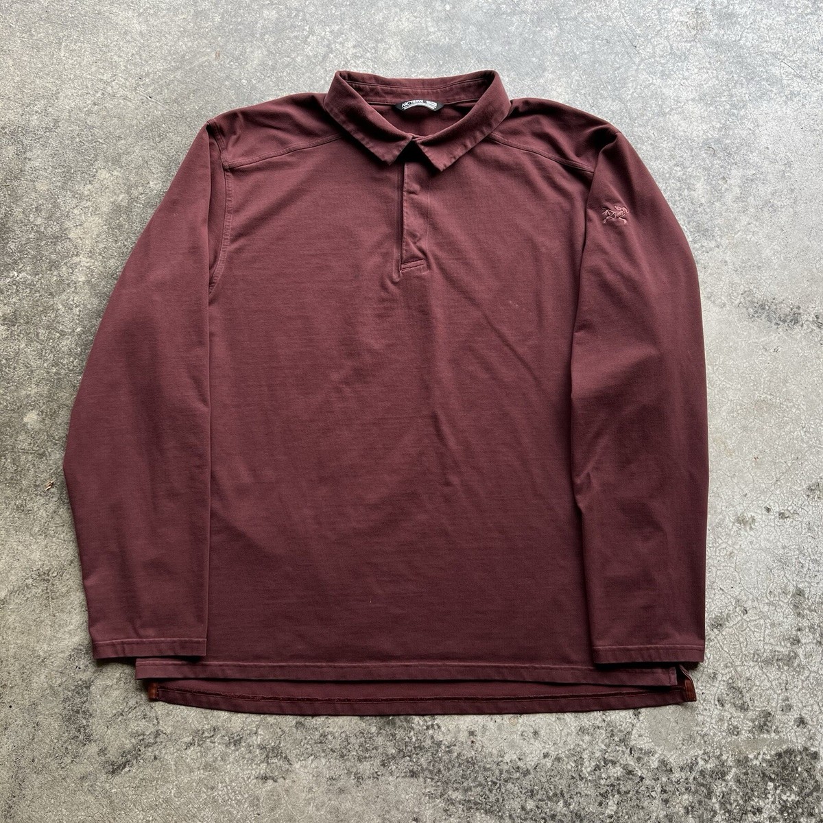 ARC'TERYX Captive L/S Polo Mens Long Sleeve Polo Shirt Burgundy