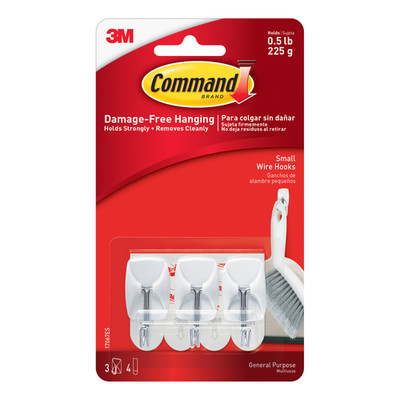 Command Small Wire Hooks [Removable]: 3-pack (White)