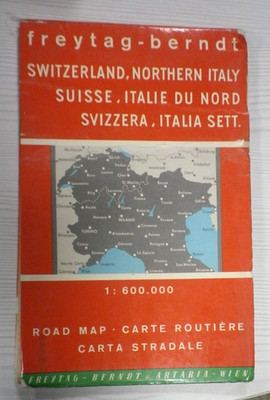 Folding Road Map of Switzerland and Northern Italy - Scale 1:600,000