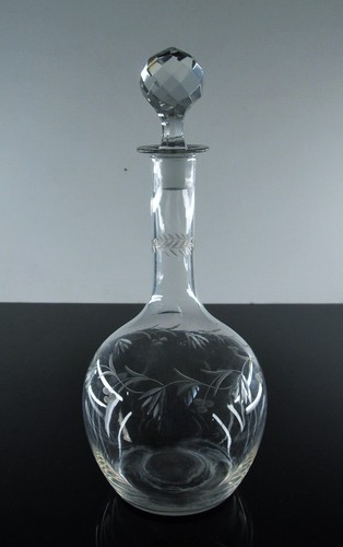 ART DECO GRAND CARAFE A VIN CRISTAL TAILLE ET GRAVE EN AIGUILLE MEISENTHAL - Bild 6 von 19