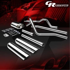 3.5" DUAL MUFFLER SLANT TIP CATBACK EXHAUST SYSTEM FOR 04-08 FORD F150 4.6L/5.4L