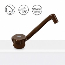 12 Volt Wasserhahn Windsor f&uuml;r Kaltwasser, Bauh&ouml;he 135mm, klappbar, 90g, Braun