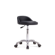 Grace Grace Rolling Stool Adjustable with Wheels Backrest Black Without