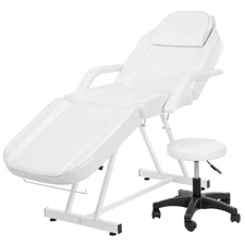 72" Adjustable Facial Massage Table Bed Chair Beauty Salon Spa Equipment-White