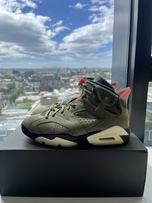 Air Jordan 6 Retro Cactus Jack Travis Scott Olive/Infrared-Black 9US