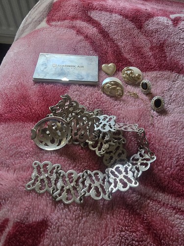 LOT De Bijoux Vintage - Pendentifs Rétro En Métal Mixte - Zircon - État Correct - Joblot