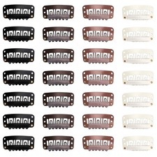 32pcs U-Shaped Wig Clips - Small Comb Metal Clips with Soft Rubber Snaps - Ac...