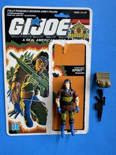Vintage 1989 G.I. Joe SPIRIT v2 Full UNCUT File Card ARAH Slaughter's Marauders!