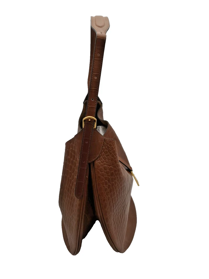 Polo Ralph Lauren ID Croc Embossed Leather Shoulder Bag 40x30x20cm  B11  G72 - Image 3 of 4