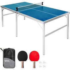 Table Tennis Set Aluminum 6x3 ft Indoor Outdoor Portable Game with Paddles