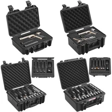 Hard Pistol Cases with Pre-cut PU Foam/lining Lockable for 1/2/5/6 Pistol