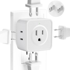 3 Prong to 2 Prong Adapter, Multi Plug Outlet Extender 5 AC Outlet 1 Pack
