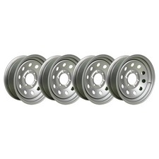 16 X 6 6 Lug On 5.5 Silver Mod Steel Trailer Wheel Rim Set Of 4 16 X 6 6 Lug On 5.5 Silver Mod Steel Trailer Wheel Rim Set Of 4