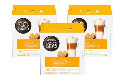 Dolce Gusto Nescafe Coffee Pods Latte Macchiato 8 Count Pack of 3