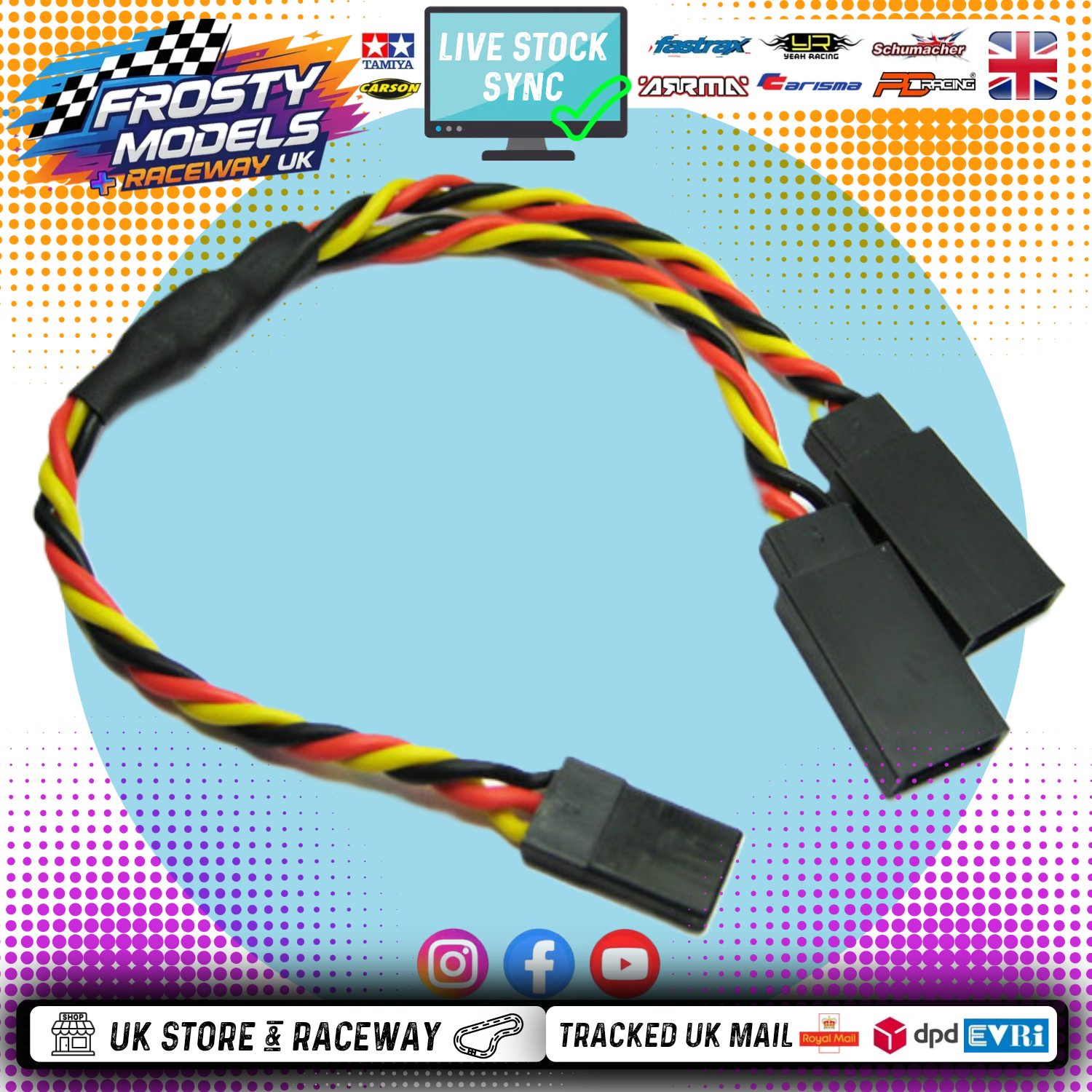 ETRONIX - 15CM 22AWG JR TWISTED Y LEAD EXTENSION WIRE - Servo Y Lead (Splitter)