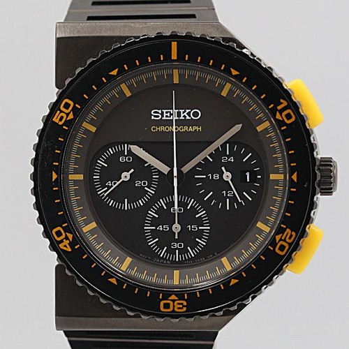 Working Seiko Spirit Giugiaro  7T12 0AD0 Black Orange Date QZ ...