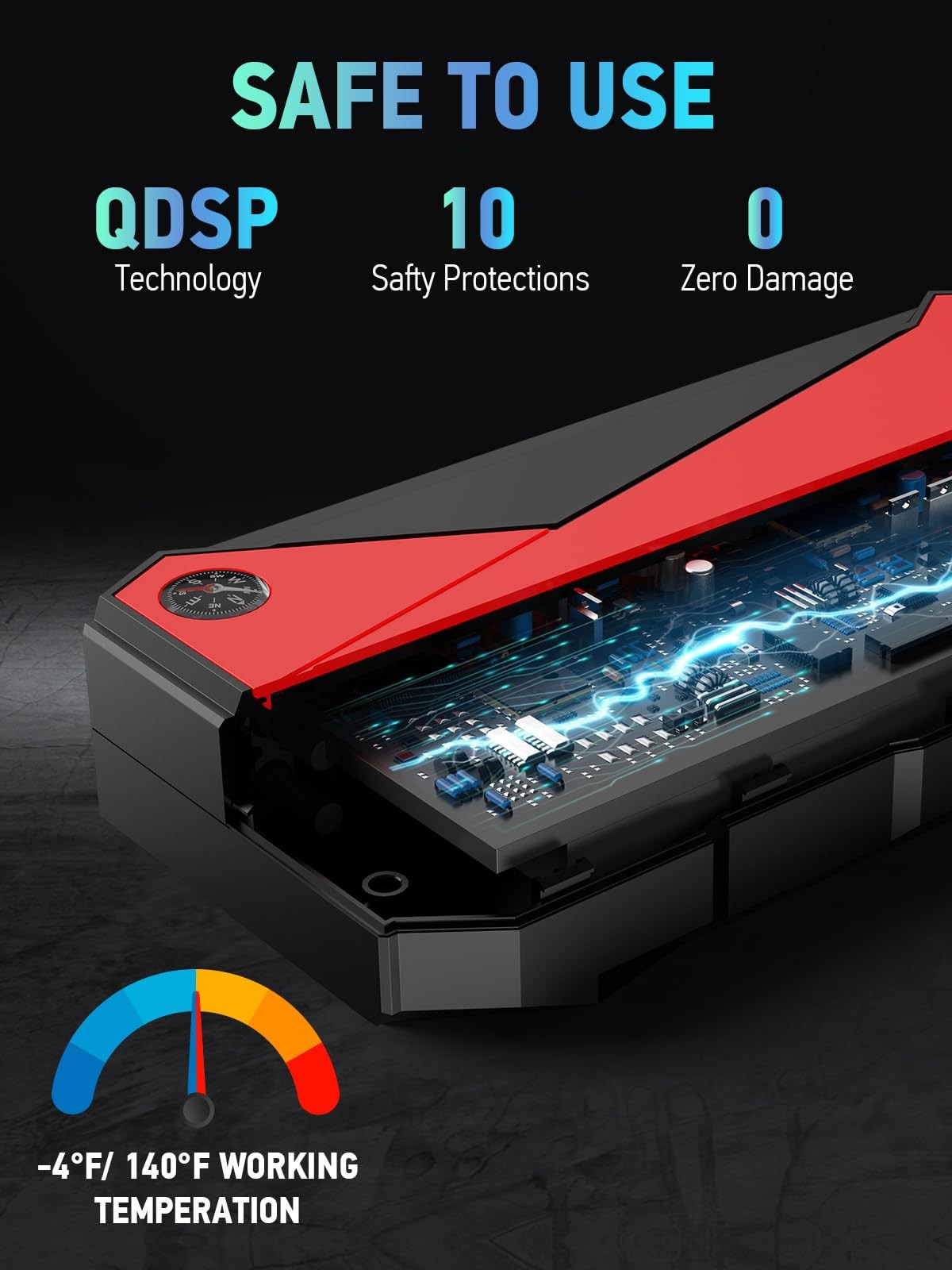 DBPOWER Peak 3000A 18000mAh Portable Car Jump Starter