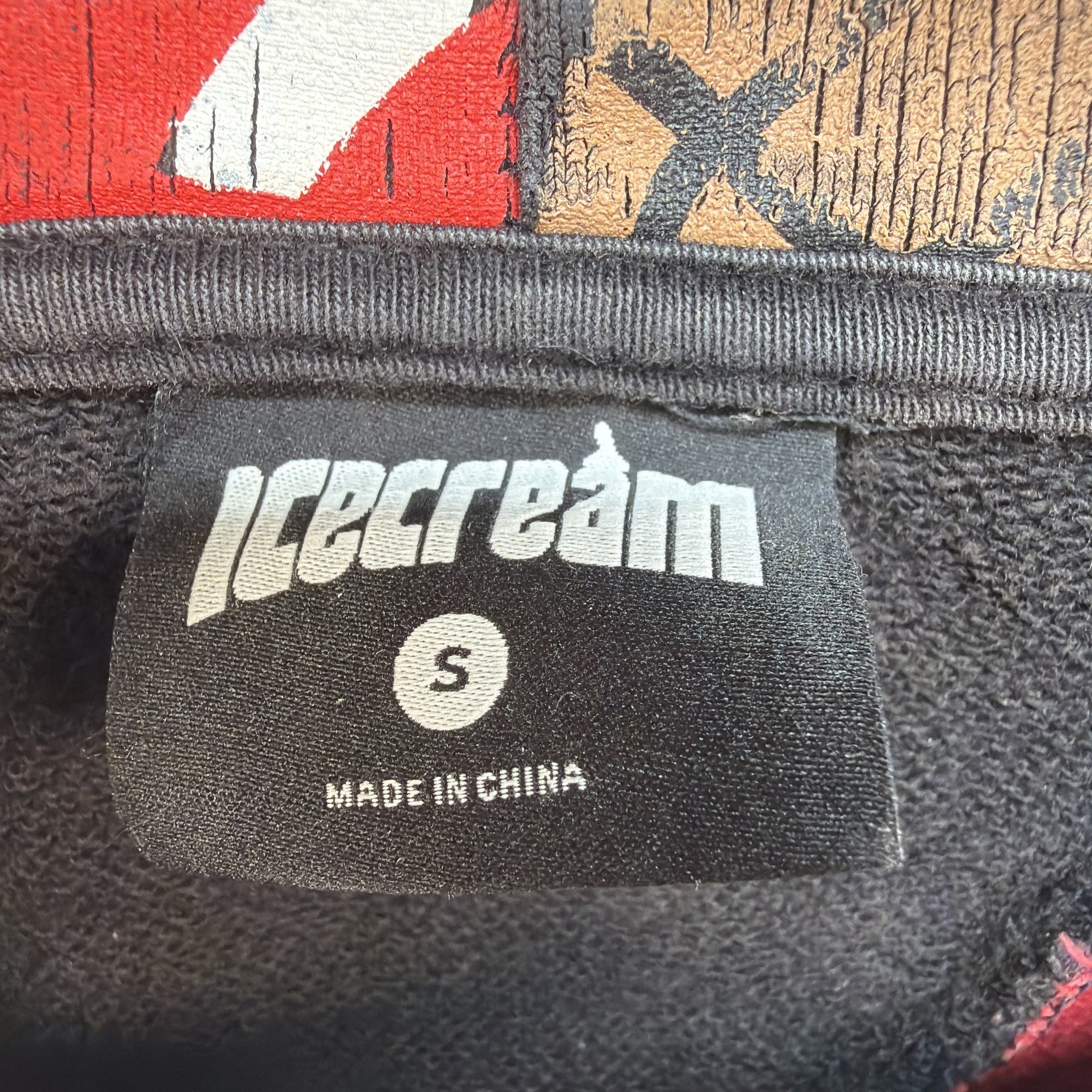 ICECREAM Hoodie Pullover Patchwork Graphic Street… - image 3