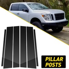 6pcs Pillar Black Posts Fits Nissan Titan Cab Crew 2004-15 Door Trim Cover Kit
