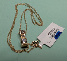 16" 14K Gold Fine Necklace w/ .30cttw Natural Diamond Pendant 1.6gr TW 260211