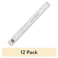 12 Pack Clear Plastic Rulers Bulk for Middle High School and College Students