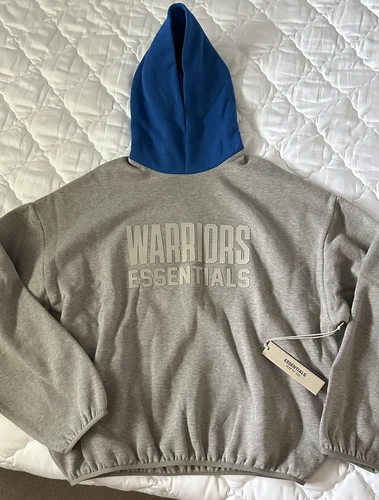 Felpa con cappuccio pullover Gol State Warriors Fear of God ESSENTIALS taglia Large