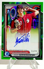 2024 Bowman Chrome Adam Serwinowski 1st Bowman Green RayWave Auto #/99 Dodgers