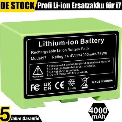 14.4V 4.0AH Akku für iRobot Roomba i7 i7+ i7 Plus 7150 i8 ABL-D2 ABL-D1 4624864