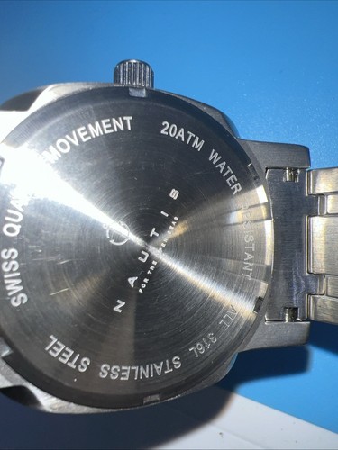 Nautis Stealth Men's Watch 45mm Swiss Movement Blue Stainless Needs New Battery - Picture 5 of 8